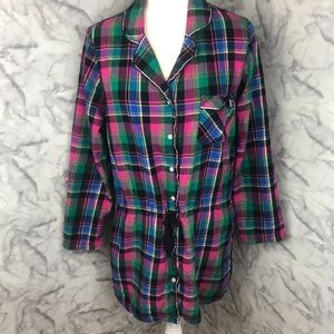 Victoria’s Secret Plaid Button Up Night Shirt